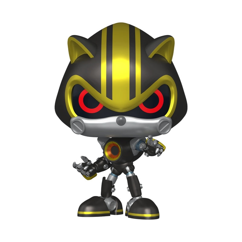 Metal Sonic 3.0 vinyl collectible figure with black and gold striped head