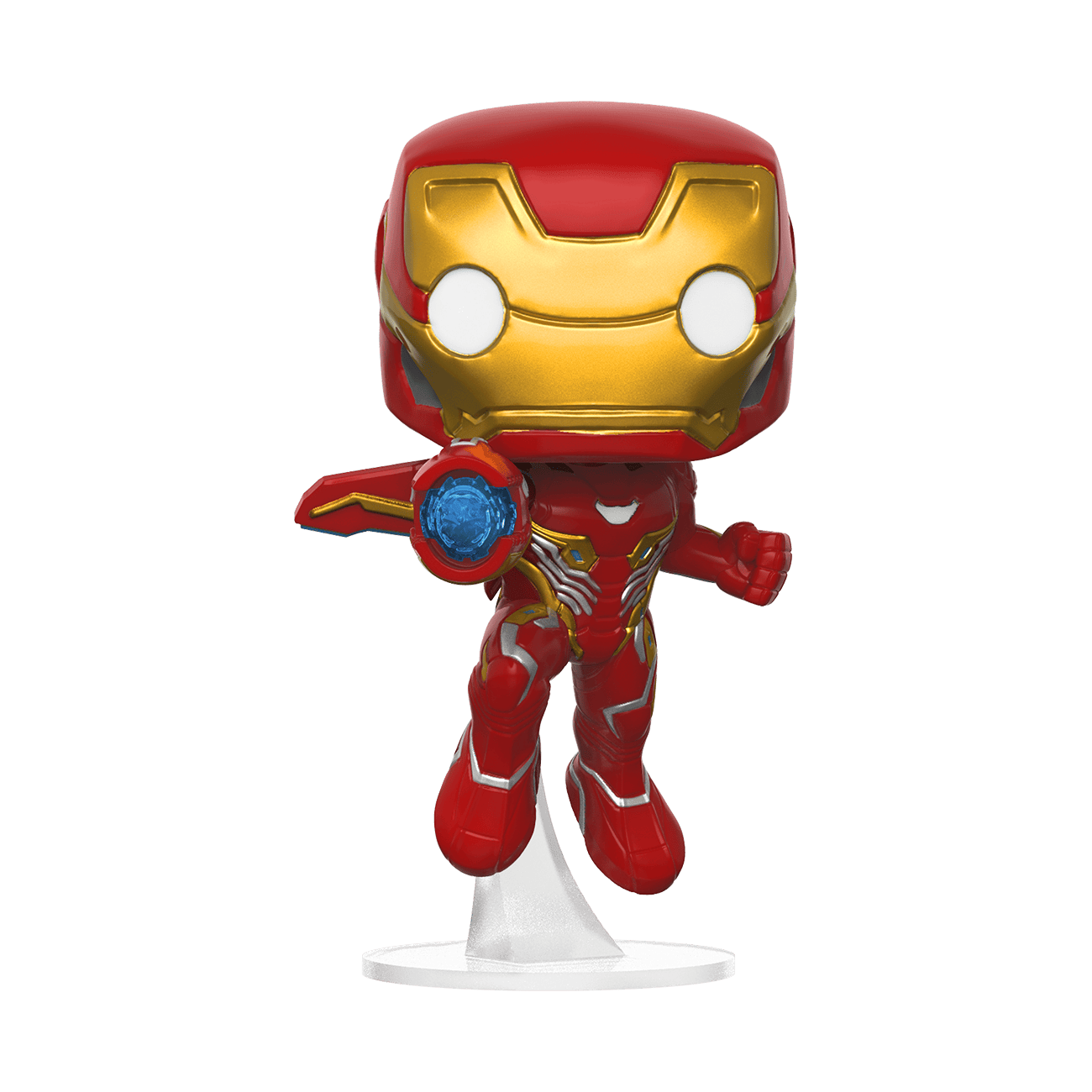 Funko Pop! Iron Man #285 vinyl figure standing, red and gold suit with blue nano repulsor cannon