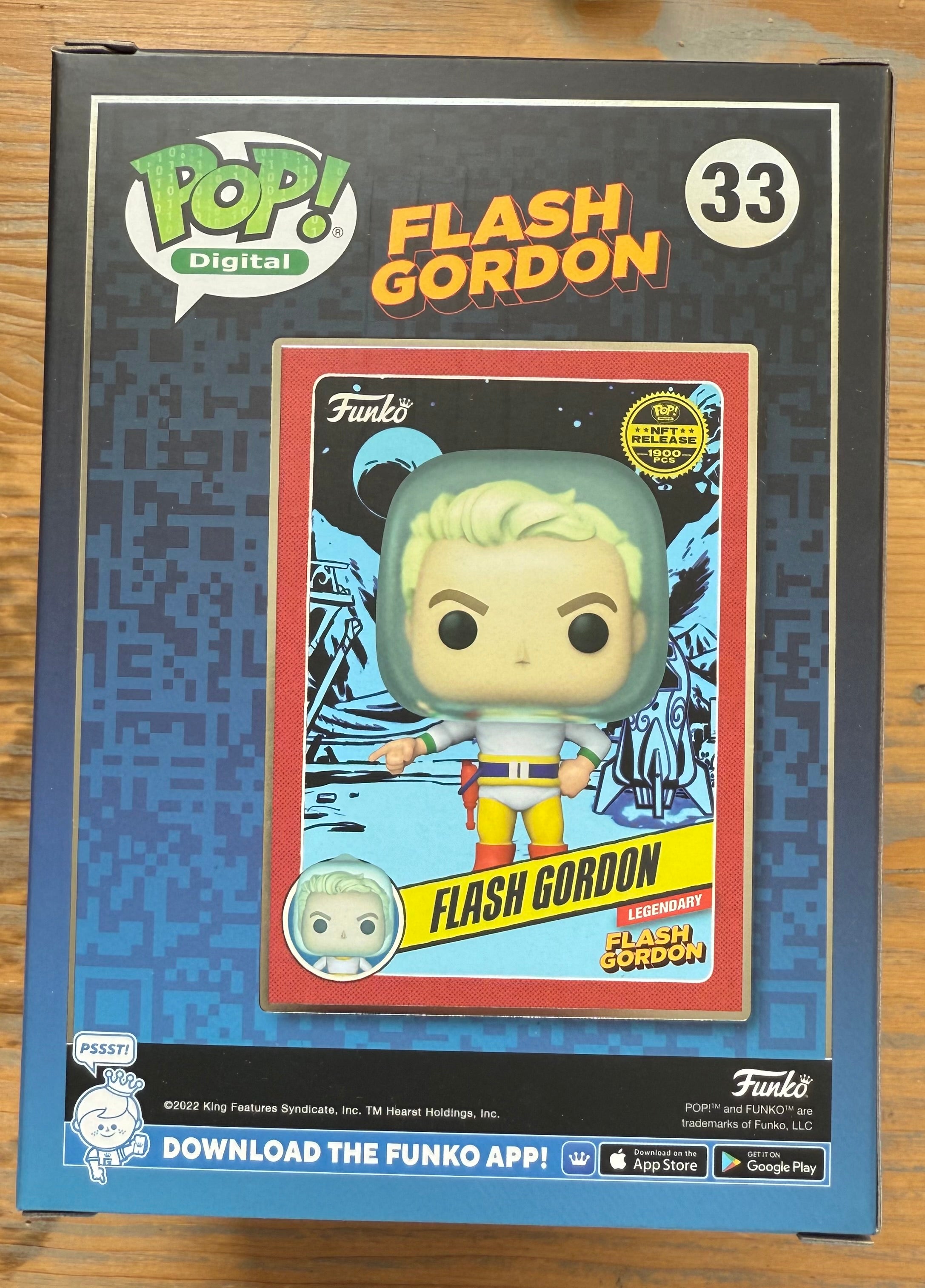 Funko Pop Digital vinyl figure box with character art, light green hair, yellow and red suit