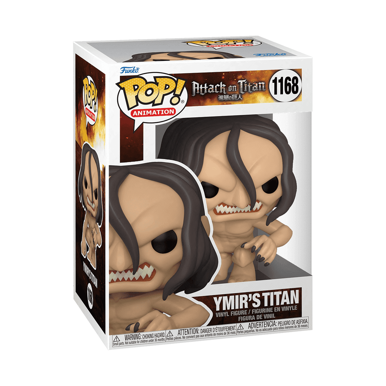 Vinyl Funko Pop! figure of Ymir's Titan, snarling with dark hair and fangs