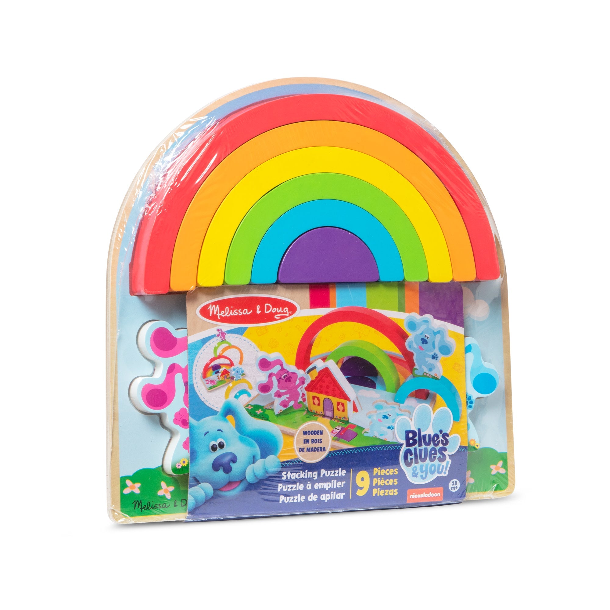 Melissa & Doug Blue's Clues wooden rainbow stacking puzzle, 9-piece set
