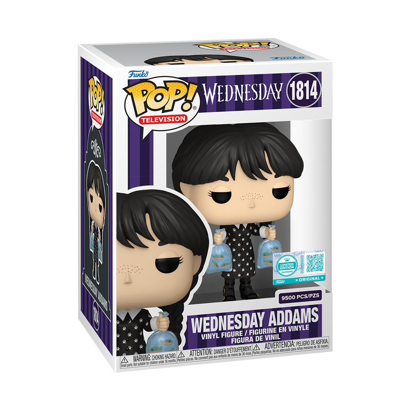 Boxed Funko Pop! Wednesday Addams vinyl figure with piranhas, Limited Ed. 1814
