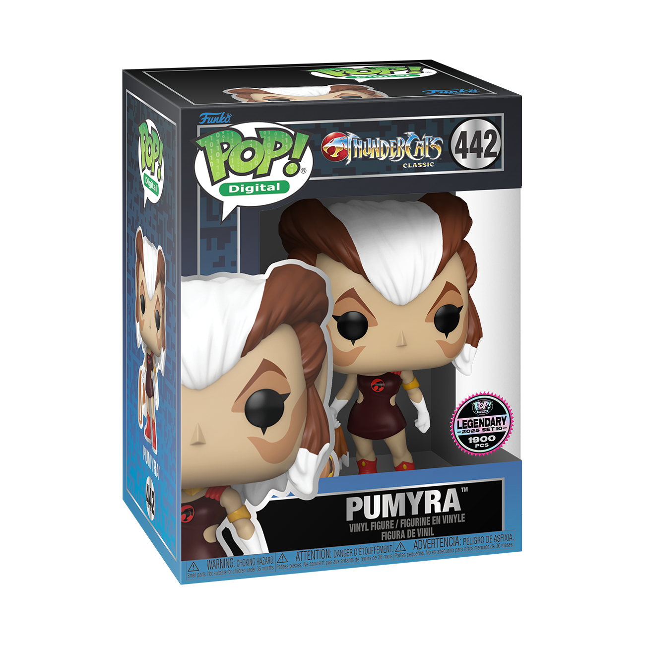Pumyra vinyl figure in Funko Pop! Digital box, tan face, white hood, #442.
