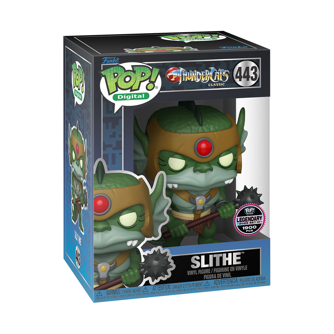 Slithe vinyl figure in Funko Pop! Digital box, green lizard face, #443.