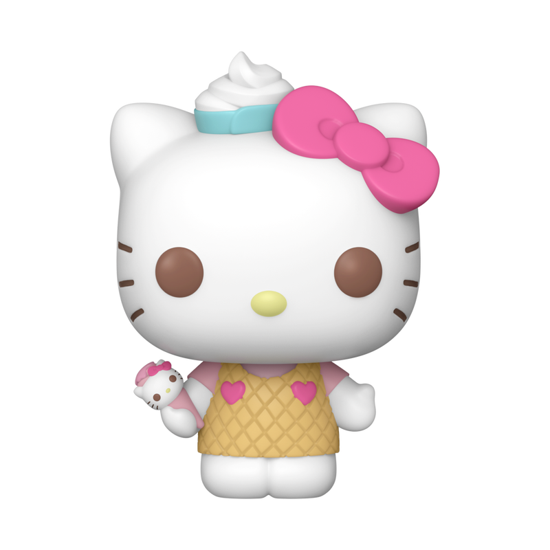 Hello Kitty Funko Pop vinyl figure with pink bow and ice-cream on head.