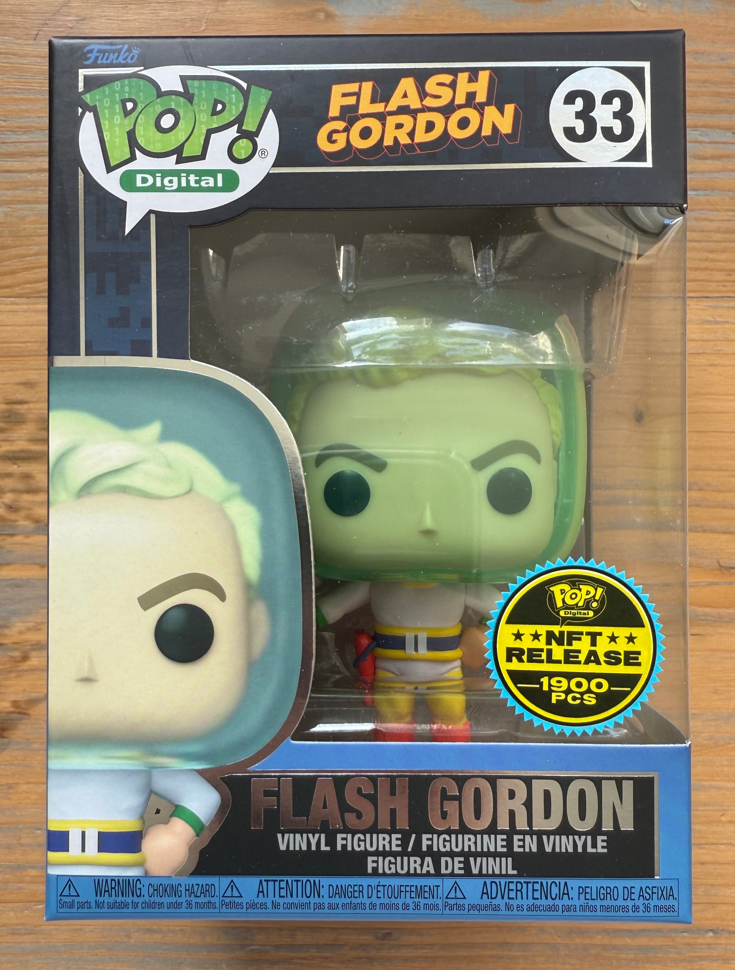 Funko Pop Digital vinyl figure in box, pale green hair and face, yellow belt, red boots