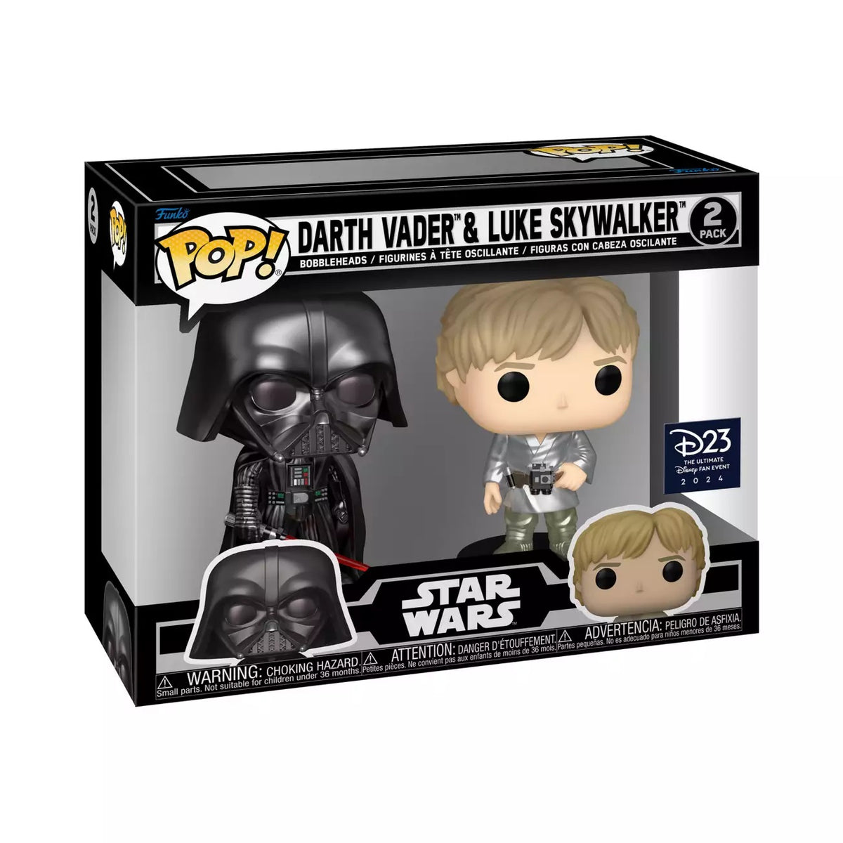 Funko Pop! Star Wars – Pack Darth Vader & Luke 2 Figurines – 9,5 Cm, Vinyle De Collection – Cadeau Officiel Pour Fans De Tous âges