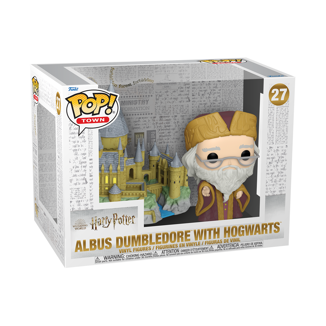Funko Pop! Town: Harry Potter - Albus Dumbledore with Hogwarts #27 boxed