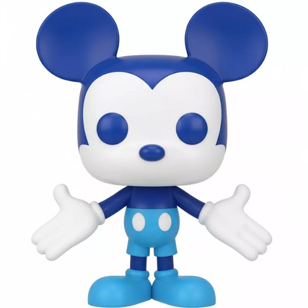 Blue Mickey Mouse vinyl figure with white face, white gloves, and blue shoes