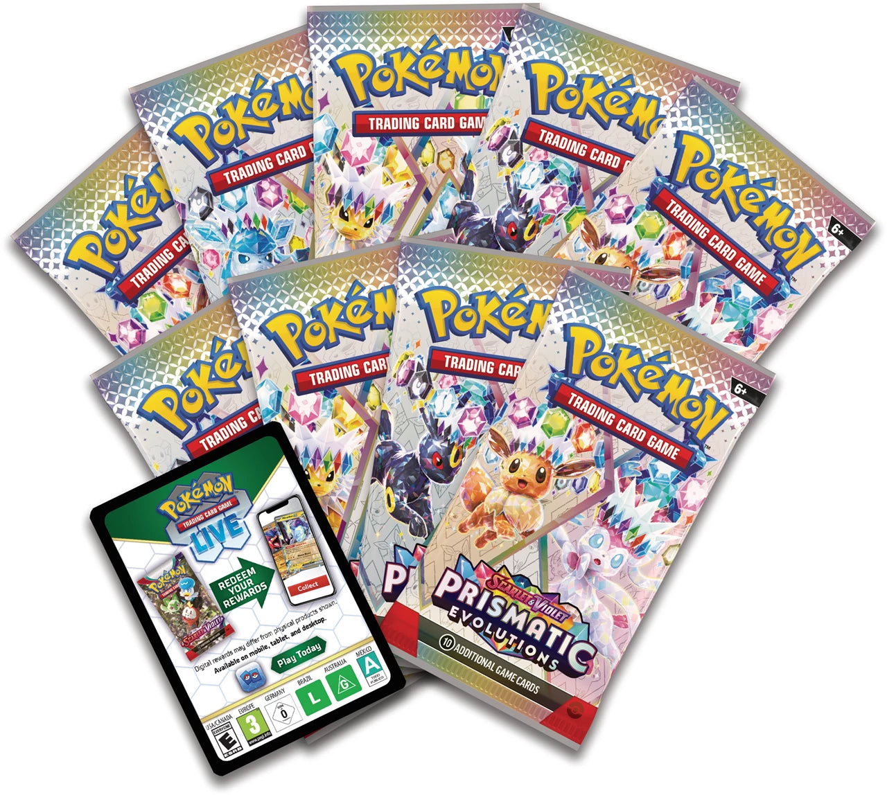 Pokémon TCG trading card packs with Prismatic Evolutions Elite Trainer Box