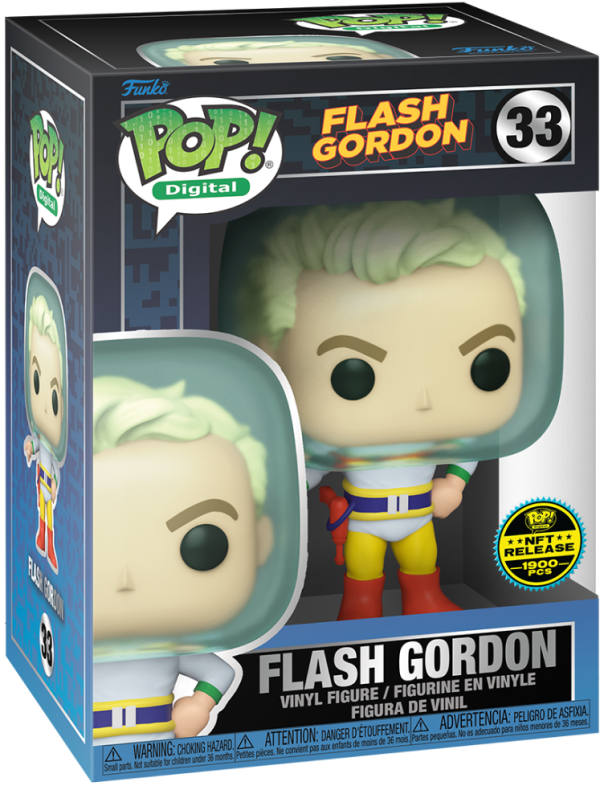 Funko Pop Digital vinyl figure in box, light green hair, yellow shirt, red pants