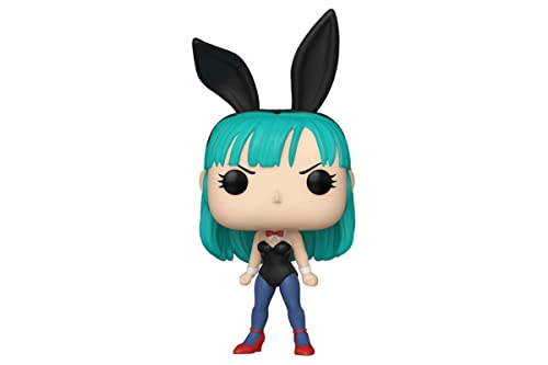 Bulma bunny vinyl figure with teal bob hair, black ears, blue outfit, standing.