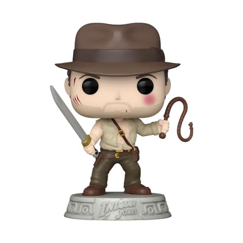 Indiana Jones Pop! vinyl action figure with whip, beige shirt, brown hat