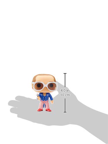 Vinyl collectible figure with size diagram, blue jacket and red-and-white striped pants