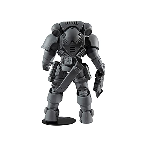 McFarlane Space Marine Reiver 7in figure, dark gray armor, rear view standing