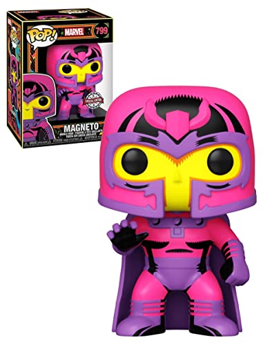 Magneto vinyl bobblehead figure, pink and purple suit with yellow face and raised hand