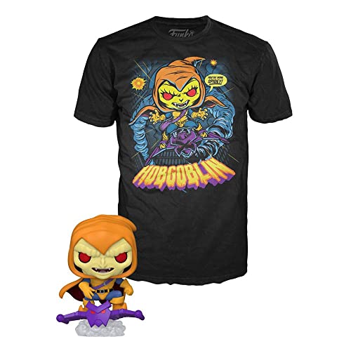 Black short-sleeve T-shirt with colorful Hobgoblin graphic and glow vinyl figure.
