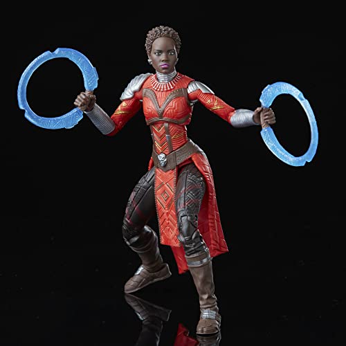 Character action figure with blue energy rings at sides, red tactical suit