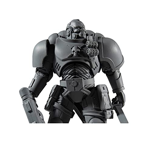 McFarlane Space Marine Reiver 7in figure, dark gray close-up armor and chest detail