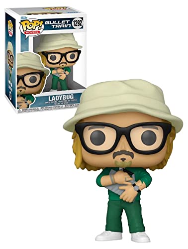 Ladybug vinyl Pop figure in cream hat, black glasses, green suit, standing pose