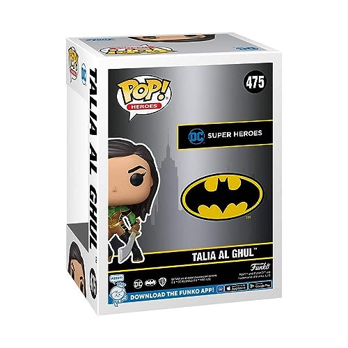 Talia Al Ghul Funko Pop vinyl figure box with bat logo and number 475