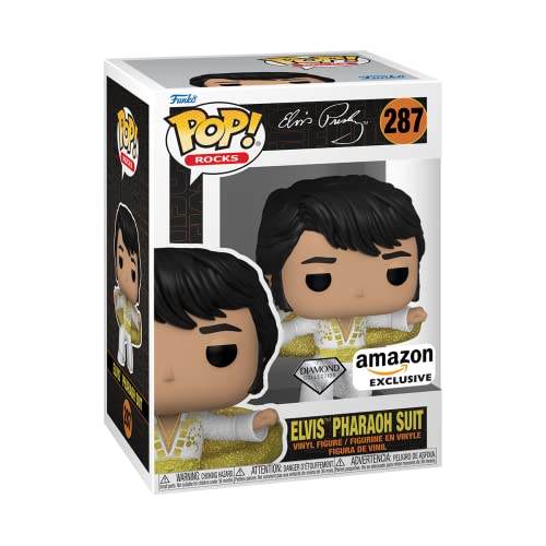 Funko Pop! Rocks vinyl Elvis figure in gold pharaoh suit with black hair, boxed