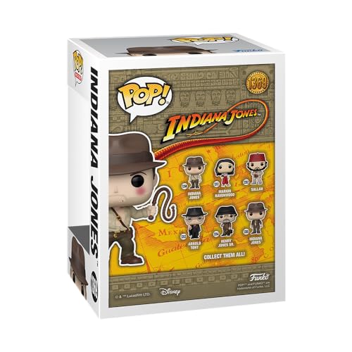 Indiana Jones Pop! vinyl action figure box with character lineup and branding
