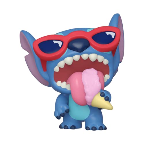 Stitch vinyl minifigure with red sunglasses and pink tongue