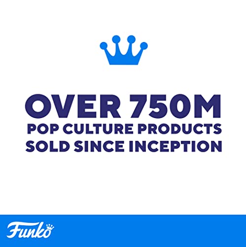 White and blue Funko promotional graphic with crown icon and “OVER 750M POP CULTURE PRODUCTS”
