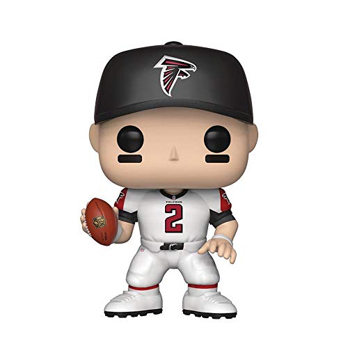 Funko Pop NFL collectible figure in black cap and white jersey with red accents, #2