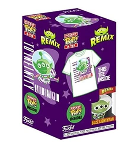 Pocket POP! & T-shirt gift set box with alien Buzz vinyl figure and white tee