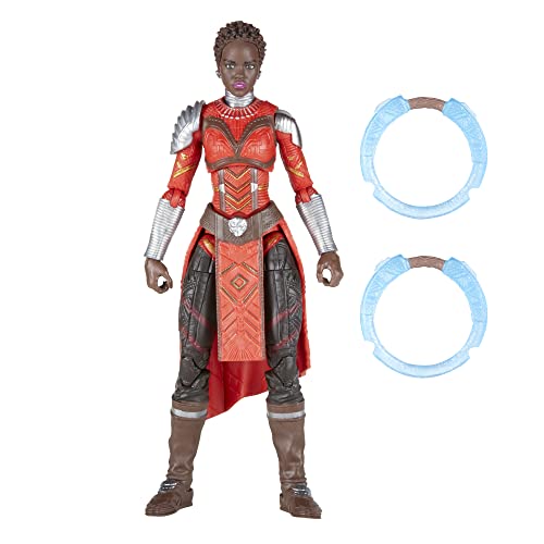 Nakia 15cm action figure in red-and-black tactical suit with two blue energy rings