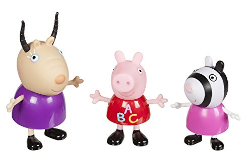 Toy figure set with 3 standing characters in colorful outfits
