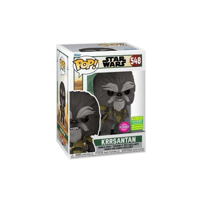 Boxed flocked vinyl figure of Krrsantan, dark gray fur, gold outfit, limited edition