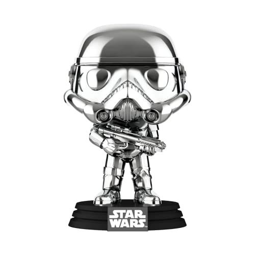 Chrome Stormtrooper vinyl figure on round Star Wars display base
