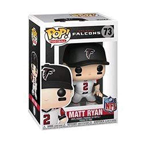 Funko Pop NFL figure in box, black cap and white #2 jersey, Falcons logo