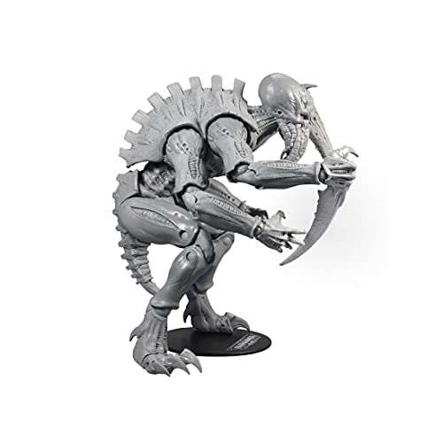 Grey Tyranid Genestealer action figure back view with spined head and clawed arms