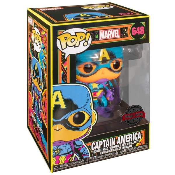 Captain America Black Light Funko POP vinyl figure in display box