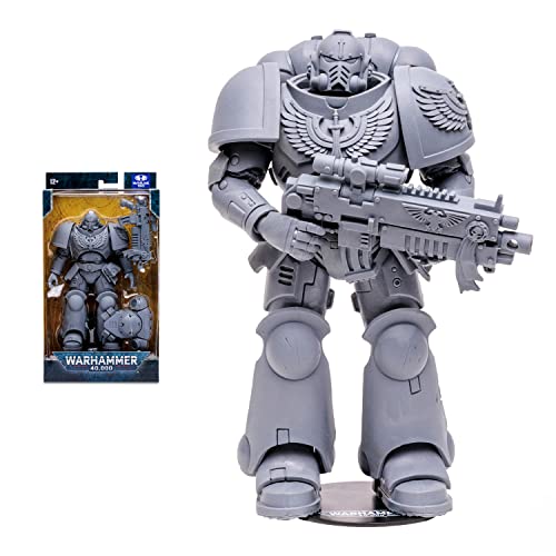 Gray Space Marine Reiver action figure with bolter-style rifle, full-body front view
