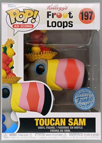 Vinyl Toucan Sam Funko Pop figure in box, striped beak and fruit hat