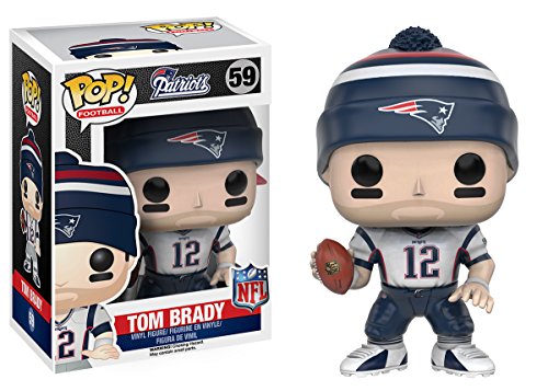 Boxed vinyl Patriots figure with helmet and jersey, number 12, red shoulder patch