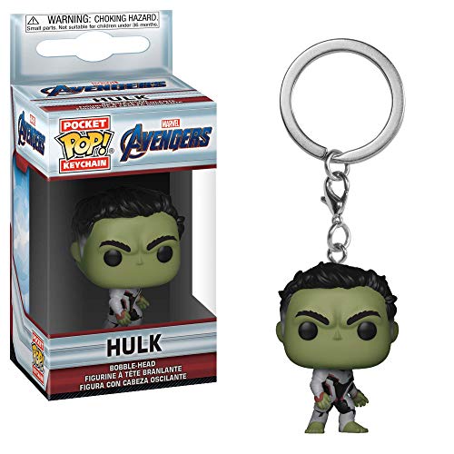 Keychain with green Hulk mini figure, shown with Funko Pocket Pop box