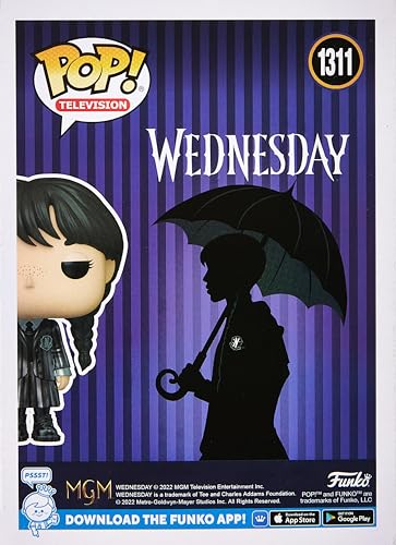 Boxed Wednesday vinyl figure with umbrella silhouette and number 1311