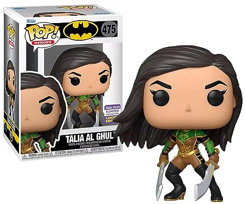 Talia Al Ghul Funko Pop vinyl figure with green armor and cape, with box