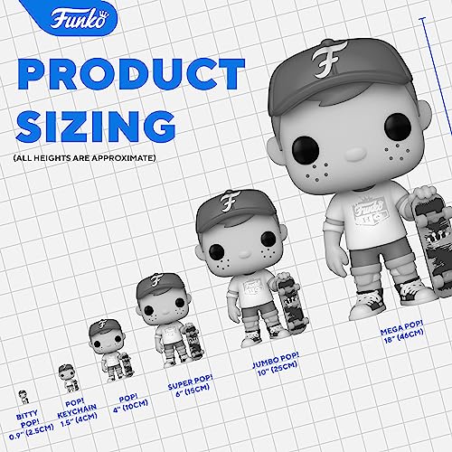 Funko POP! sizing chart with Jumbo Pop! 25 cm silhouette figures