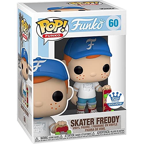 Vinyl collectible figure in box, blue cap with white logo, white shirt, holding skateboard.