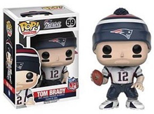 Vinyl NFL Tom Brady Patriots figure in box, navy helmet and jersey, number 12