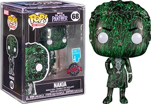 Funko Pop! Nakia figure in green-black patterned outfit, in display box