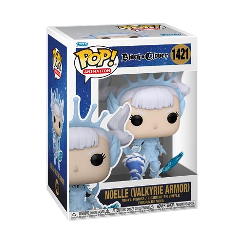Funko POP! Black Clover Noelle vinyl figure in blue armor, shown in retail box