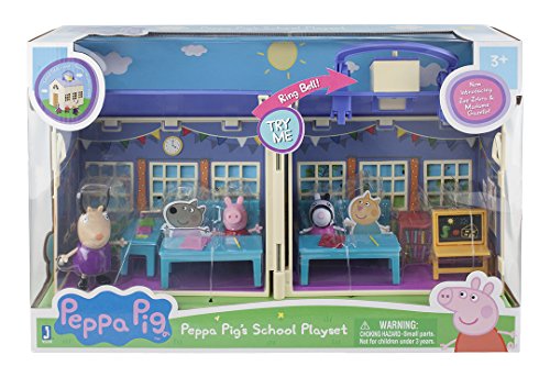 Peppa Pig playset box with blue playhouse interior and accessories